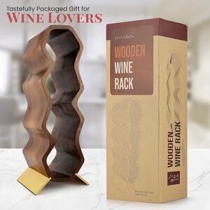 Gusto Nostro Wood Wine Rack, 7 Bottle, 2 Tier Wooden Countertop Free Standing